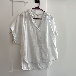 white button down top